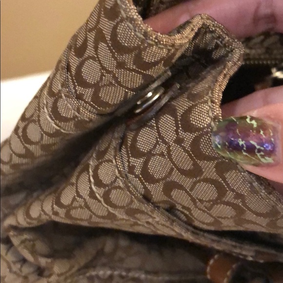 Coach Satchel - fabric with leather handles - Picture 5 of 7